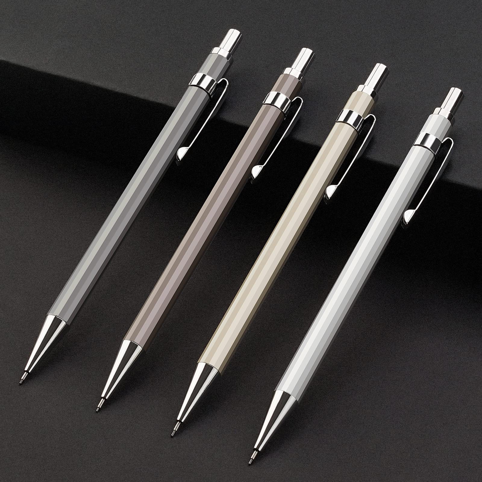 0.5mm Mechanical Pencil Set with Case – 4PCS Metal Mechanical Pencils 8 Tubes…