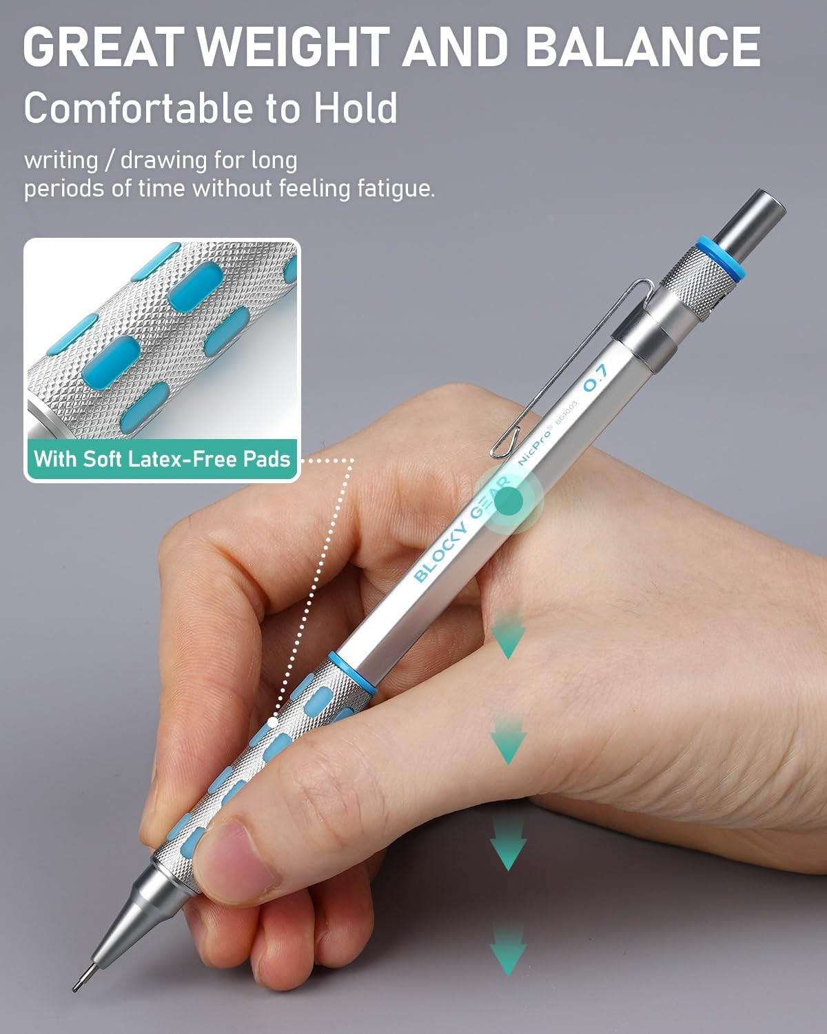 Blocky Gear Metal Mechanical Pencil Set in Leather Case, 29PCS Art