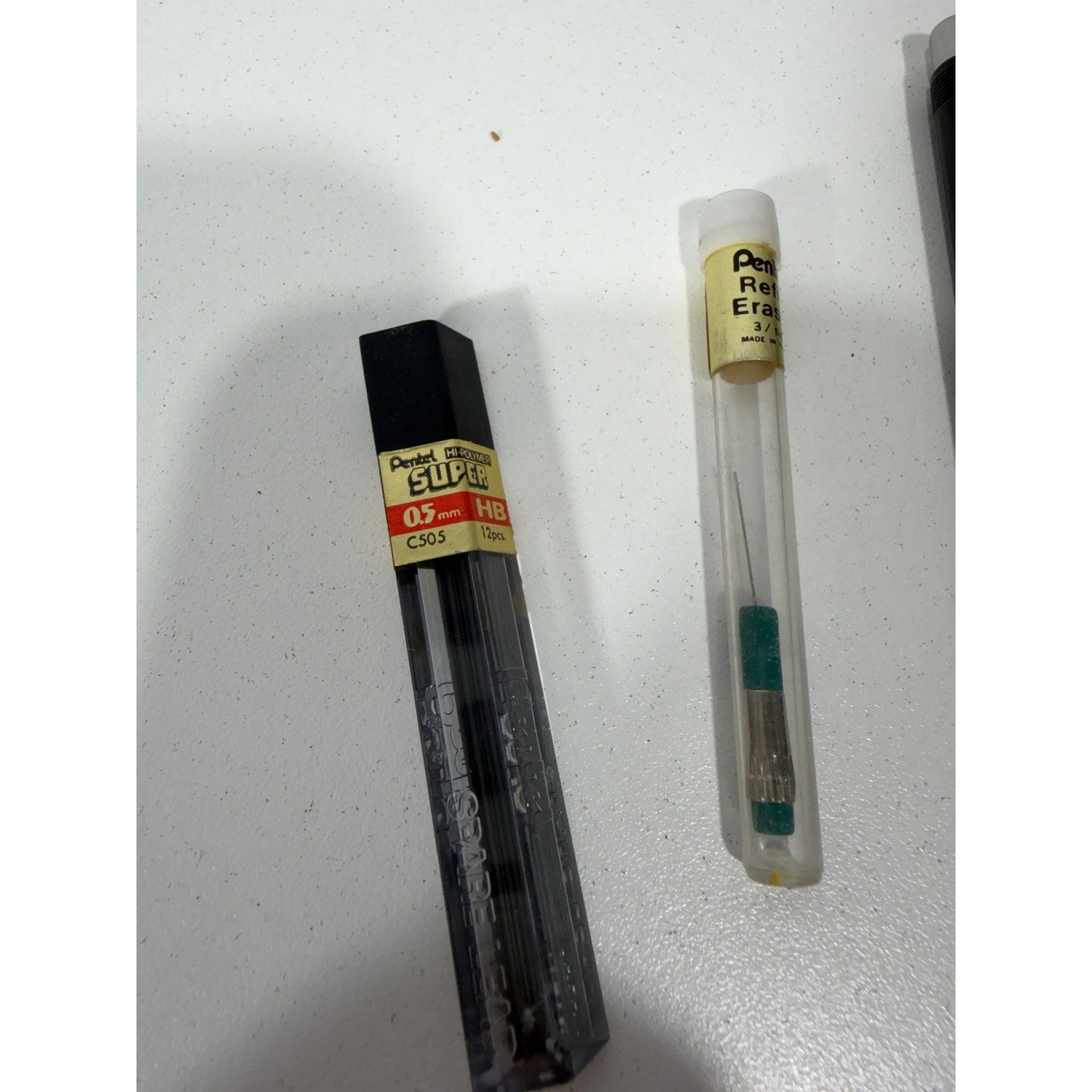 Pentel P225 Sharp Mechanical Pencil 0.5mm Black w HB Lead Refills and Erasers