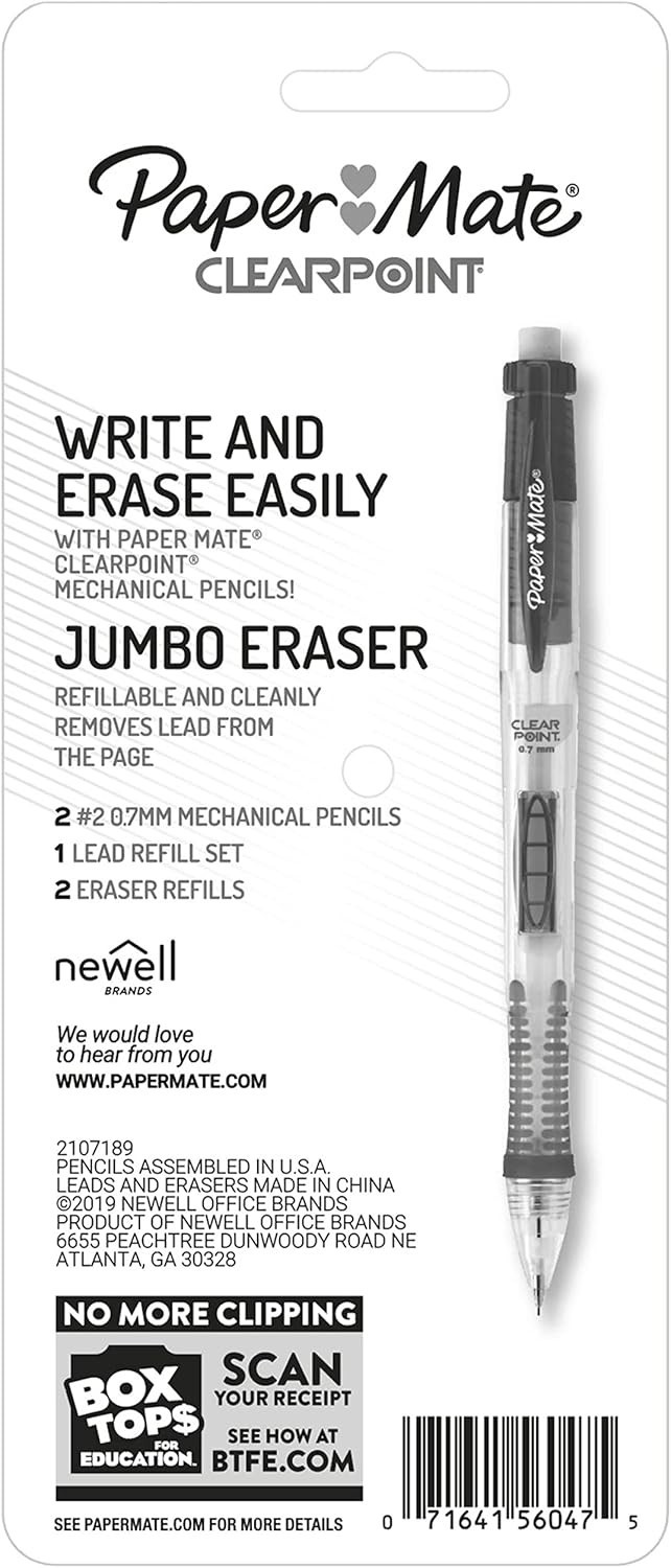 Smooth Writing Clearpoint Mechanical Pencils – 0.7mm with Lead Refill Set