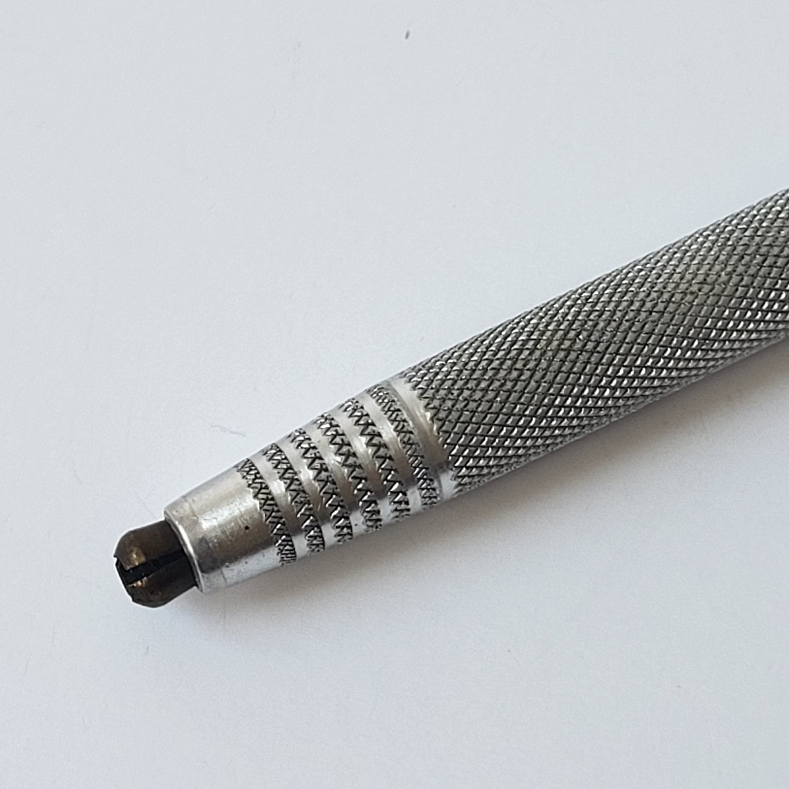 Vintage A.W. Faber Sure Grip 6803 Drafting Pencil Lead Clutch Silver Body US
