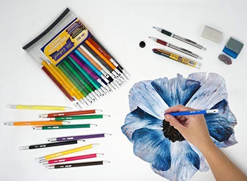 36 Assorted Colored 2.0mm Mechanical Pencils with Unique Leads & Extra Refills