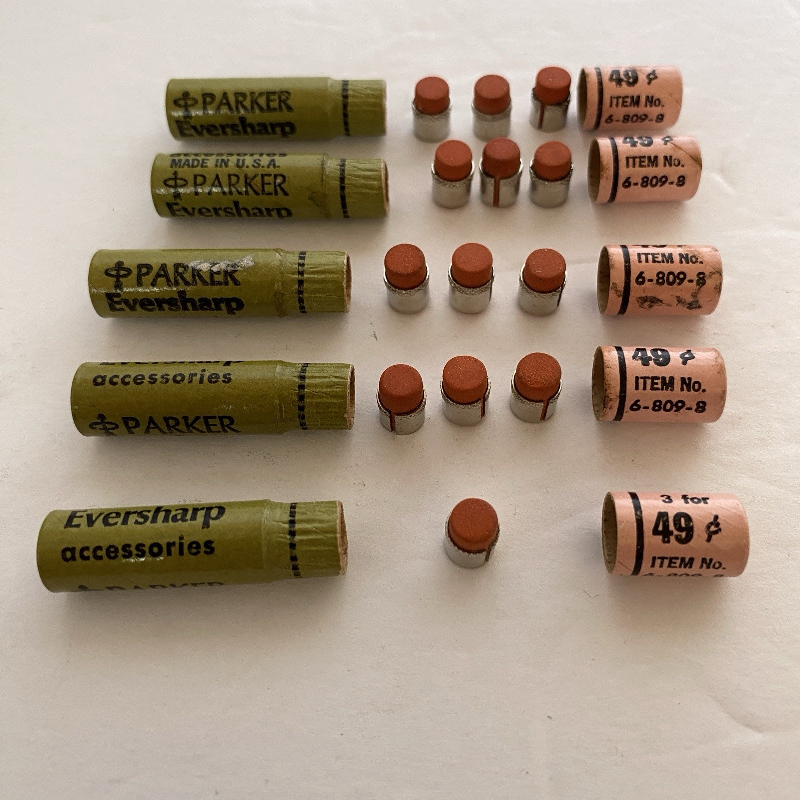 Vintage Parker Eversharp Writefine Eraser Refills 6-809-8 NOS Made in USA Lot 5