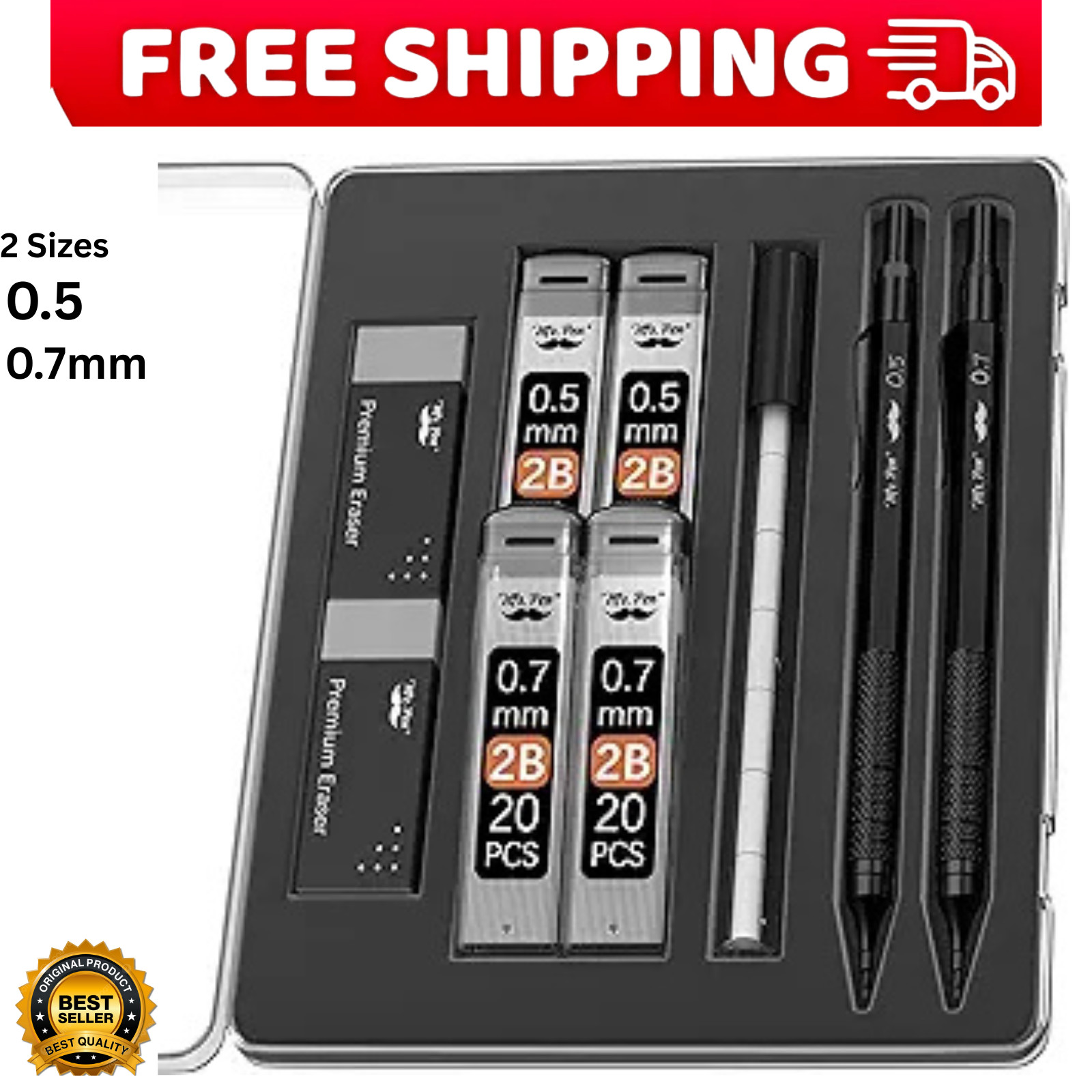 – Metal Mechanical Pencil Set, 2 Sizes, 0.5 & 0.7Mm, Mechanical Pencils, Sketchi