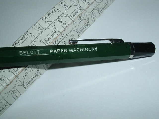 Vintage Green Autopoint Mechanical Pencil Beloit Machinery New in Box
