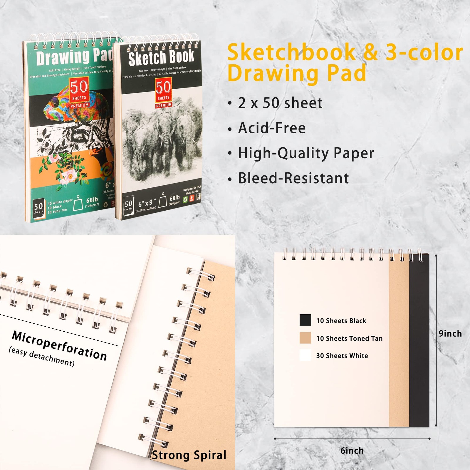 KALOUR 72-Pack Sketch Drawing Pencils Kit with 72 Count (Pack of 1), White