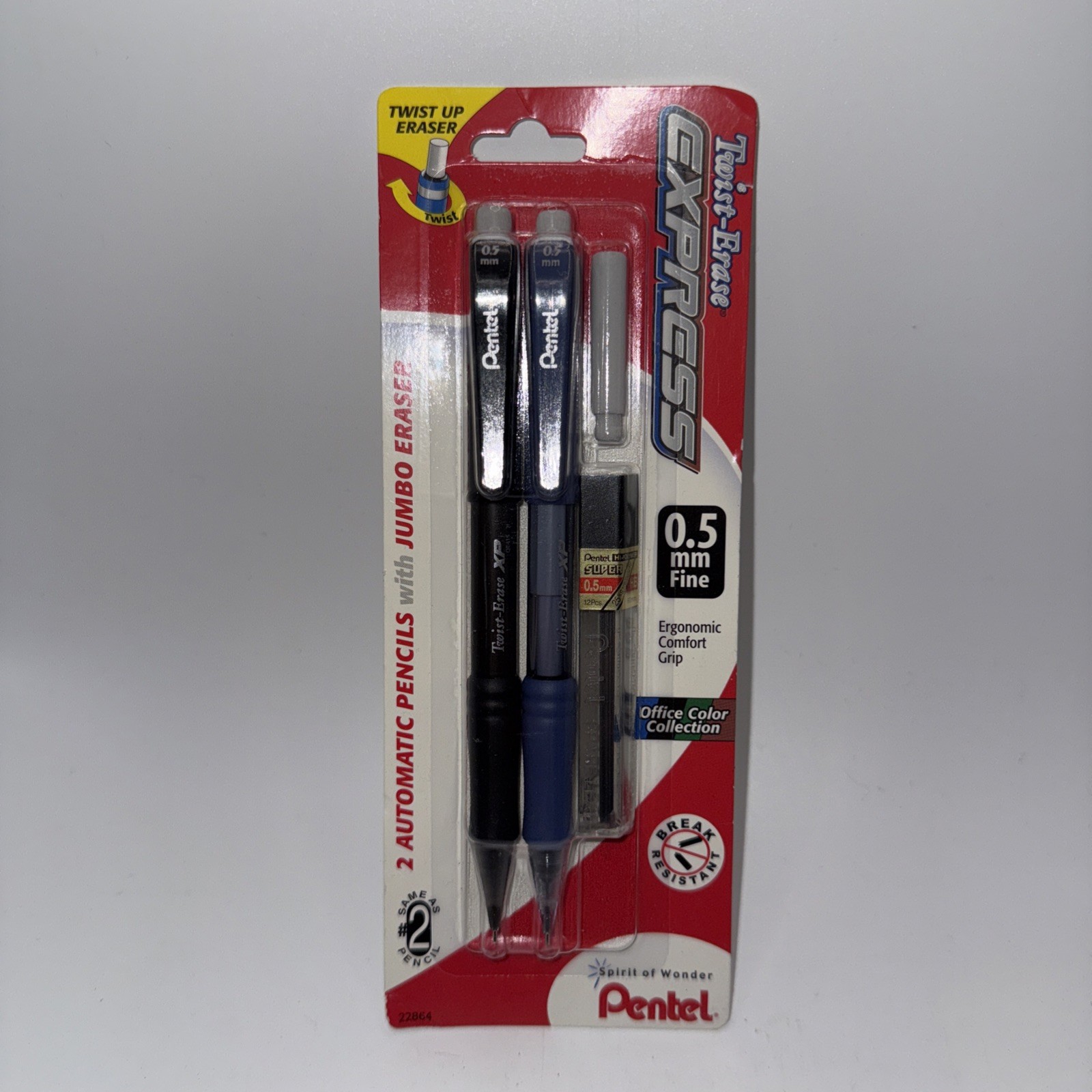 Pentel Twist-Erase Automatic Pencils 3-pks 0.5mm Fine, 1-pk 0.7mm Med, 1 PM 0.7