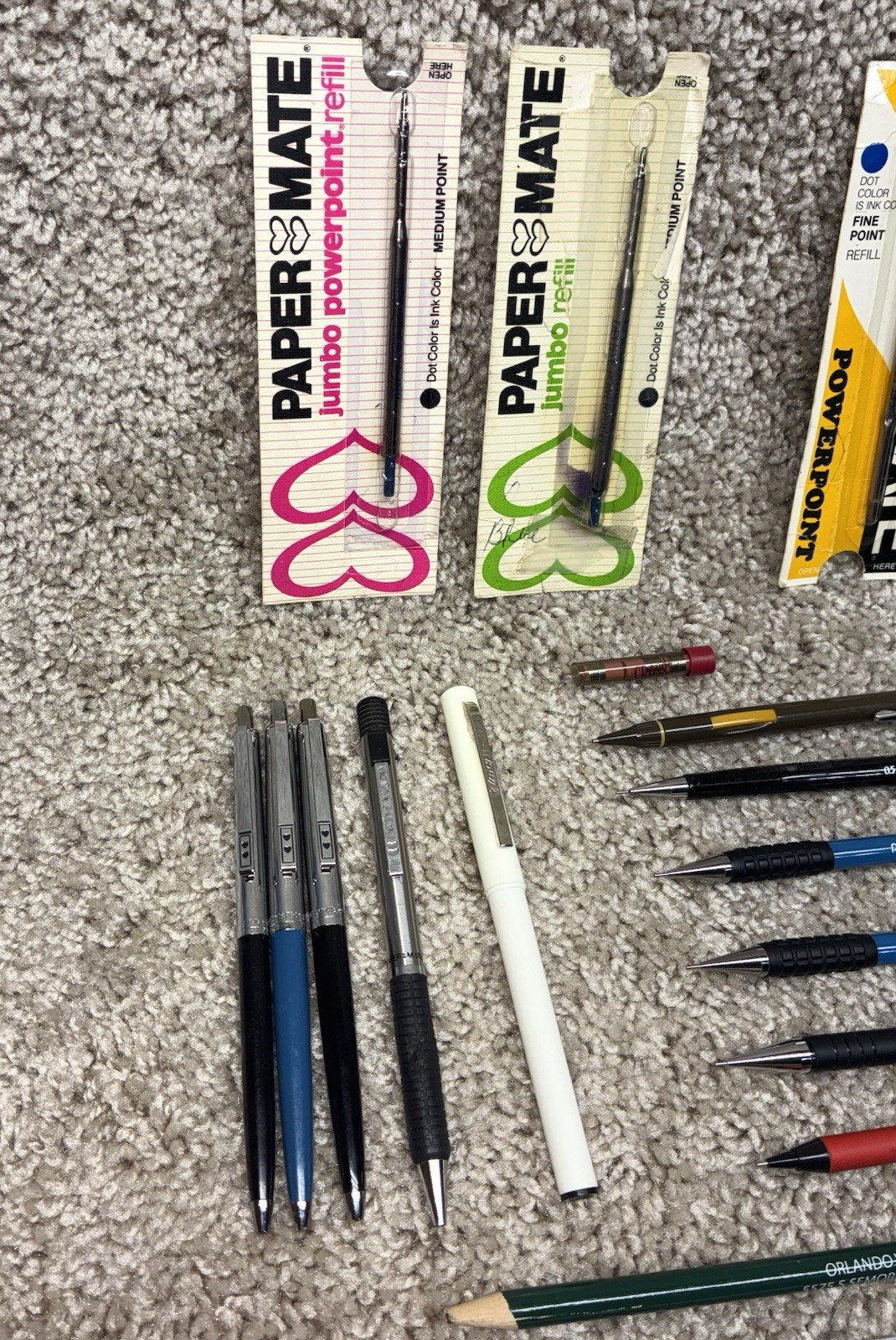 VINTAGE LOT Pentel A3DX Pens Mechanical Pencils Paper Mate Double Heart Refill