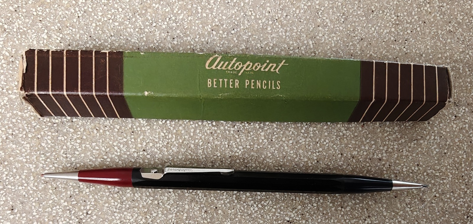 Vintage Autopoint Twinpoint Mechanical Twist Pencil Double Ended Red Black lot