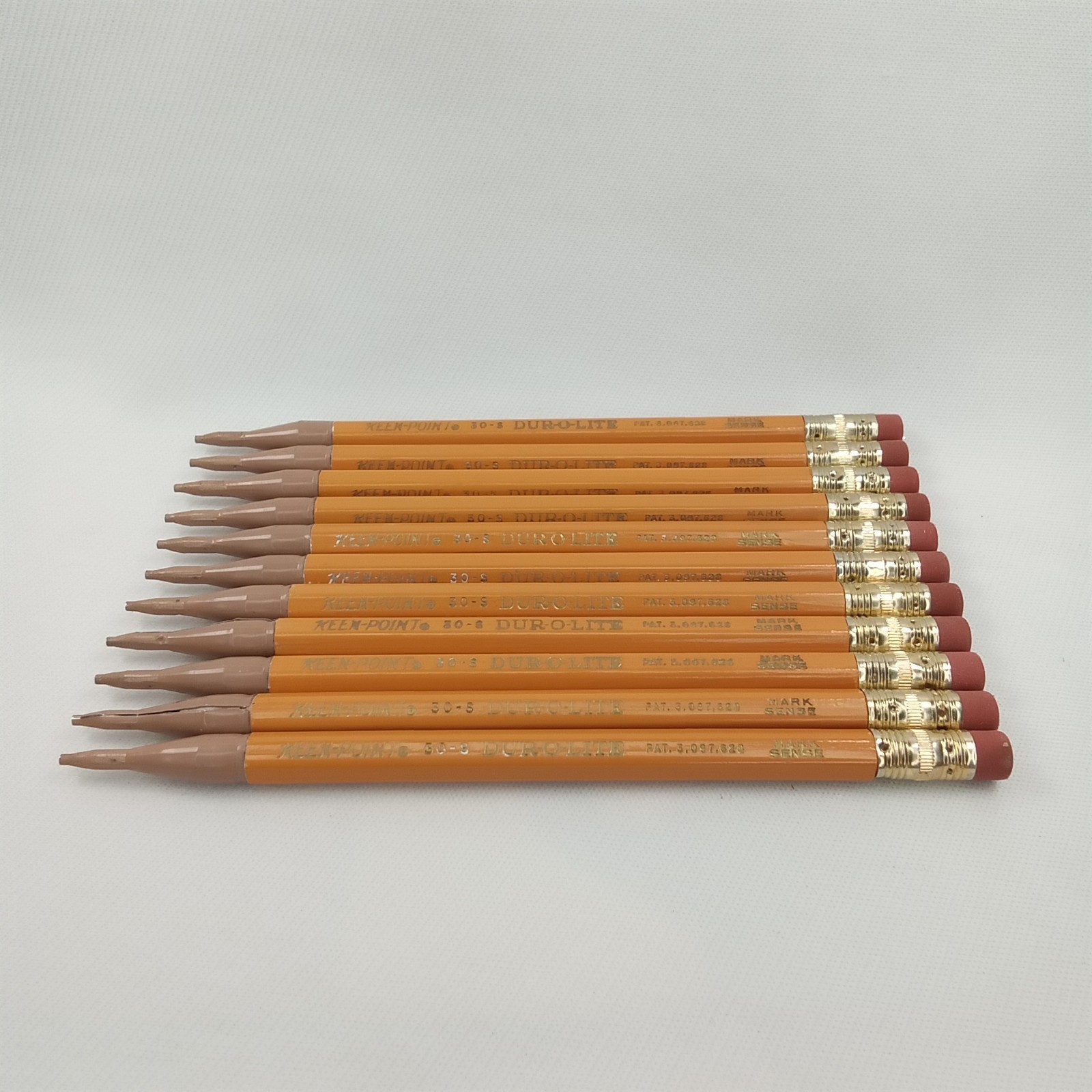 Vintage 1960s Keen Point Dur O Lite Yellow Metal Mechanical Pencil Set Of 11