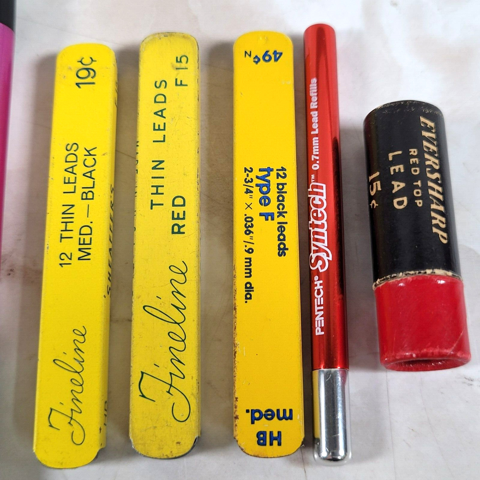 Lot Vintage Pencils Pentel P209, Foray, Shaeffer Leads, Erasers