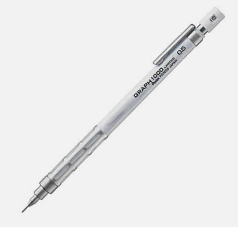 Pentel Discontinued Mechanical Pencil 0.5mm – Graph 1000 Limited 8 White Marble