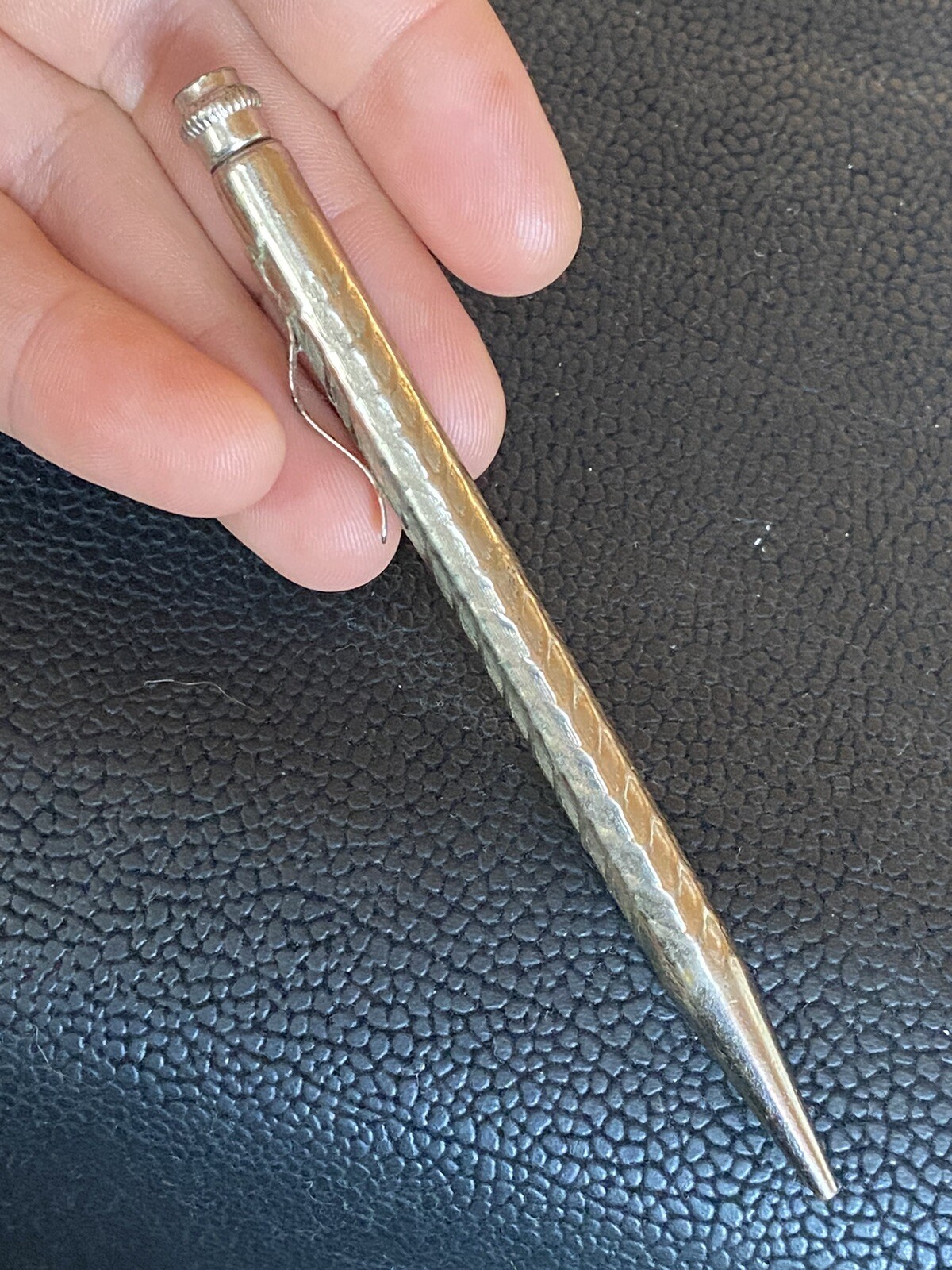VTG 1920s/30’s Made In USA PAT’D Mechanical Pencil Silver Tone Twist Top AS IS