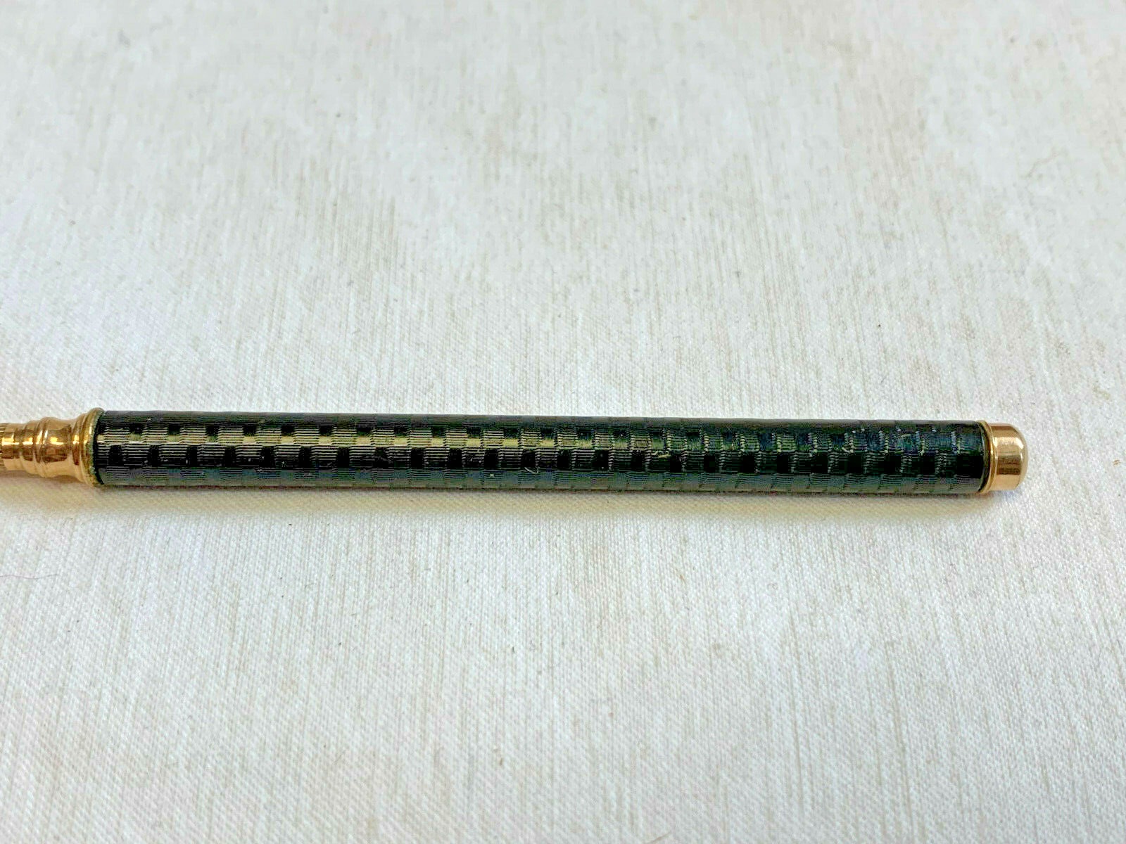 Vtg Mechanical Pencil Gold Filled Embossed Design Leather Wrapped