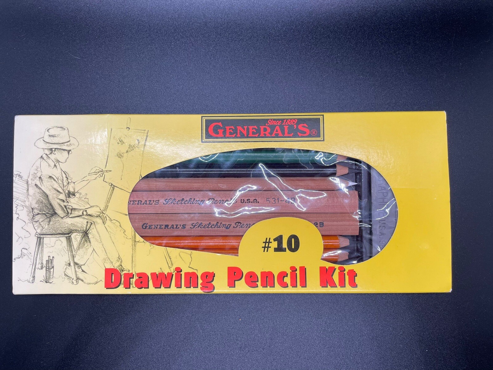 Vintage General’s Drawing Art Pencil Kit #10 Includes 12 Pencils Charcoals