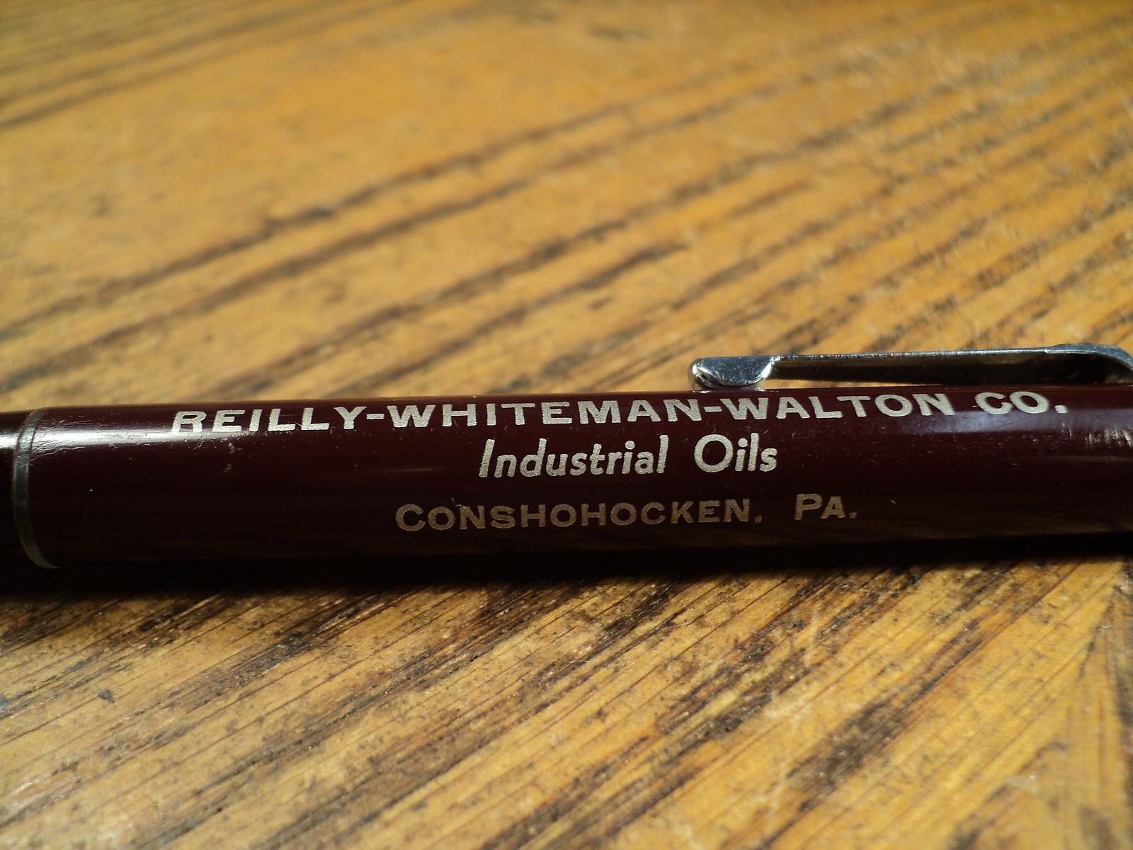 Vintage Mechanical Pencil Reilly-Whiteman-Walton Industrial Oils Conshohocken Pa
