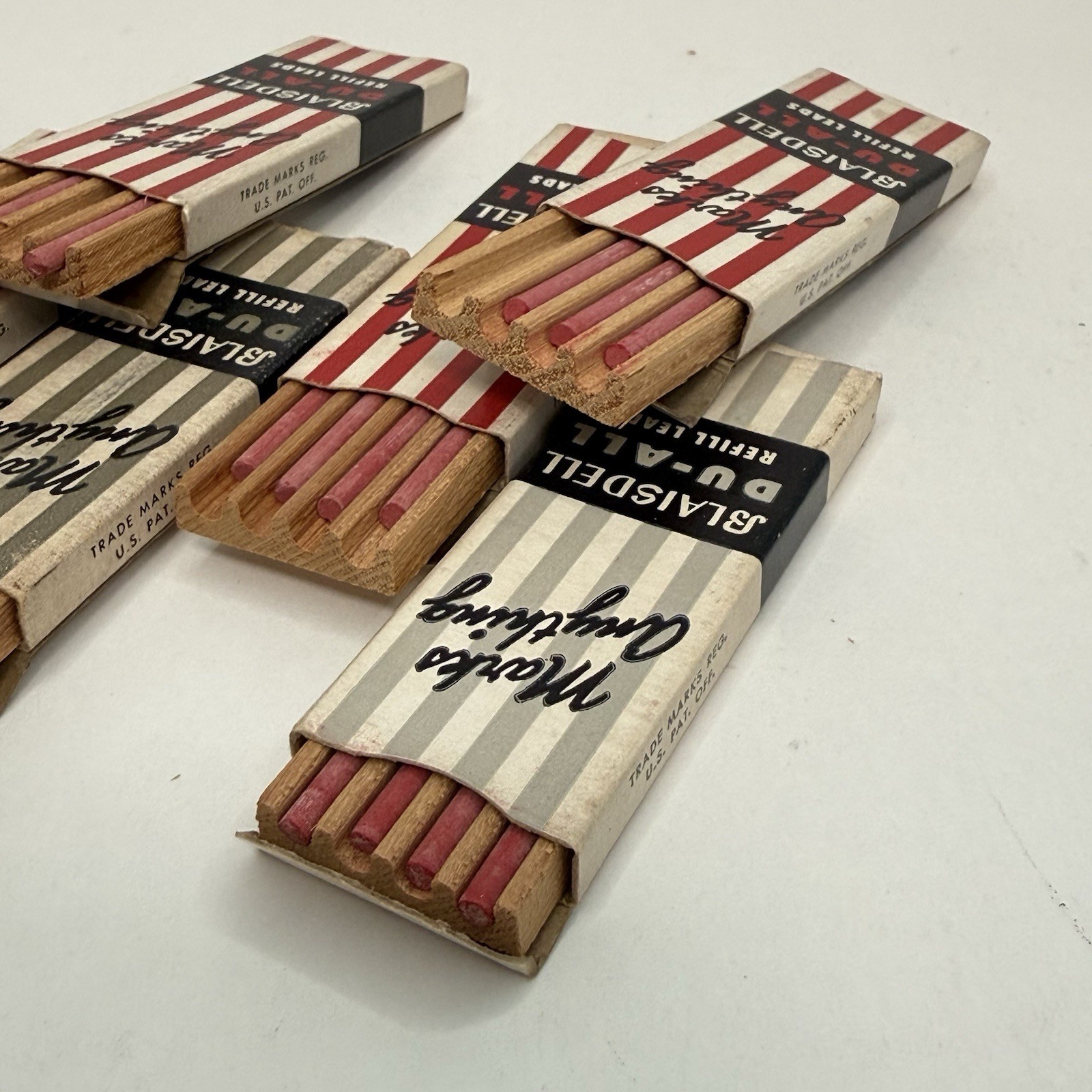 Vintage Blaisdell DU-ALL Marking Pencil Lead Lot Red Black Refills USA