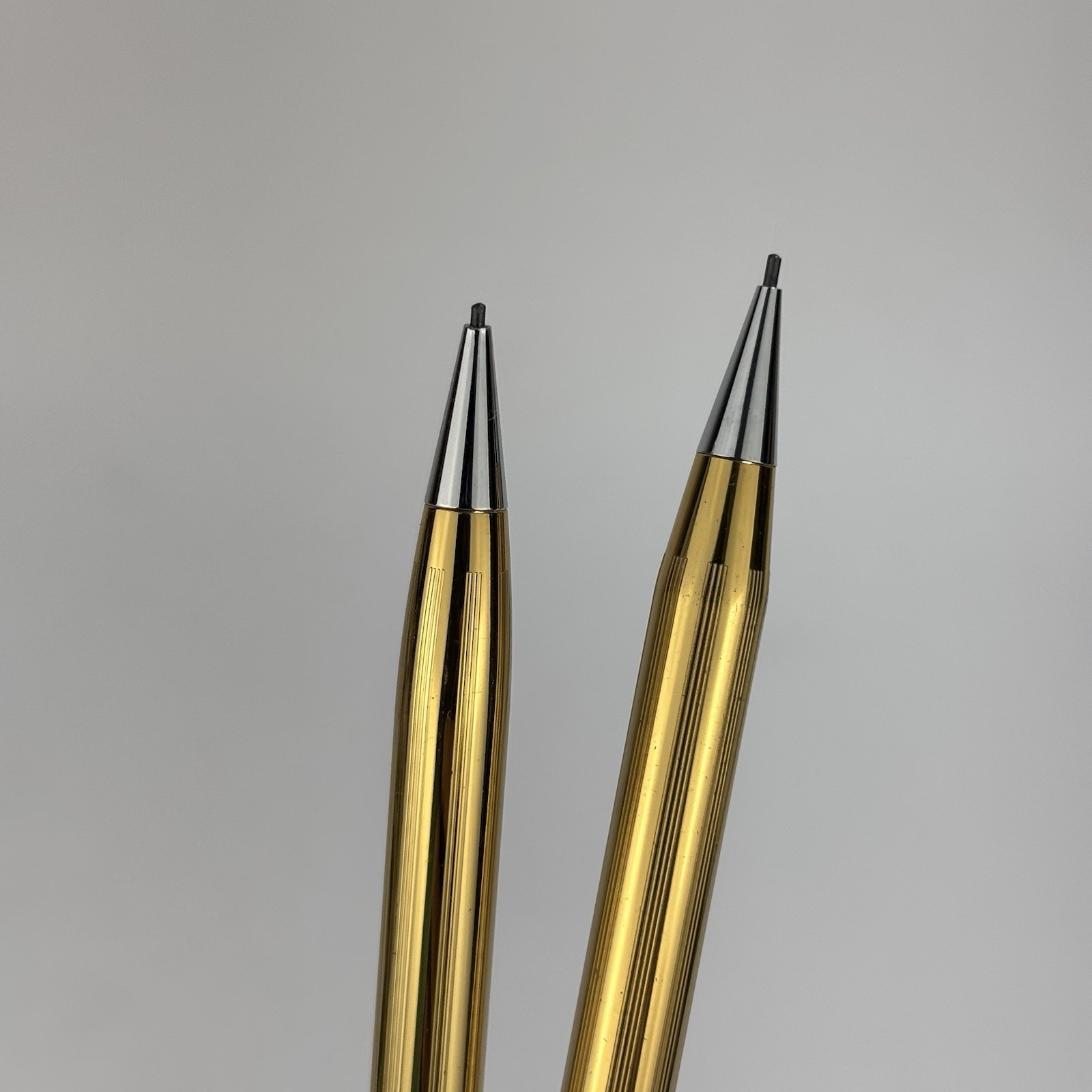 Vintage Mechanical Pencils (2) Unmarked Gold Tone Pointer End