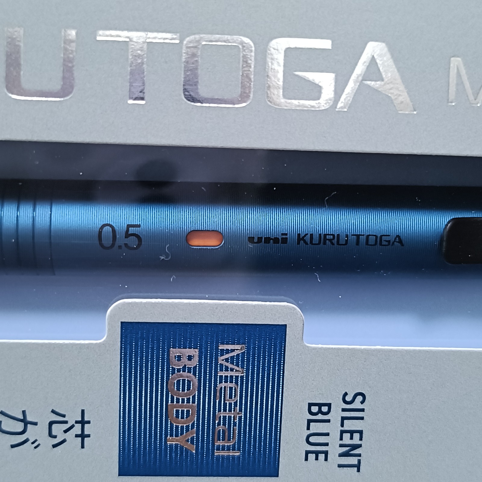 Kuru Toga Metal 0.5mm Silent Blue Mechanical Pencil Mitsubishi Japan