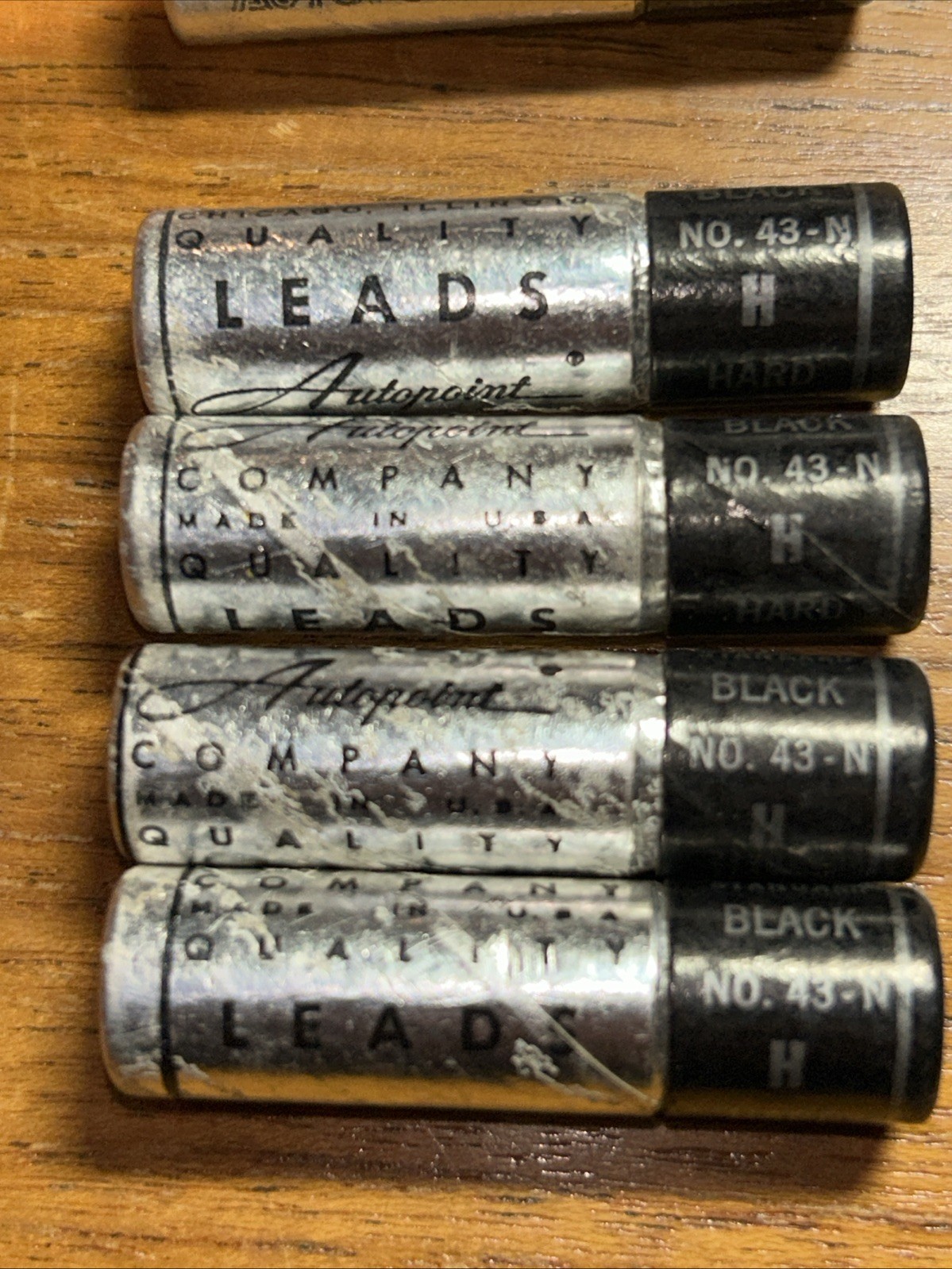 Lot 9 Autopoint Standard Leads No. 43N, 9mm 603-23, Medium, Soft 2B, 338n Blue