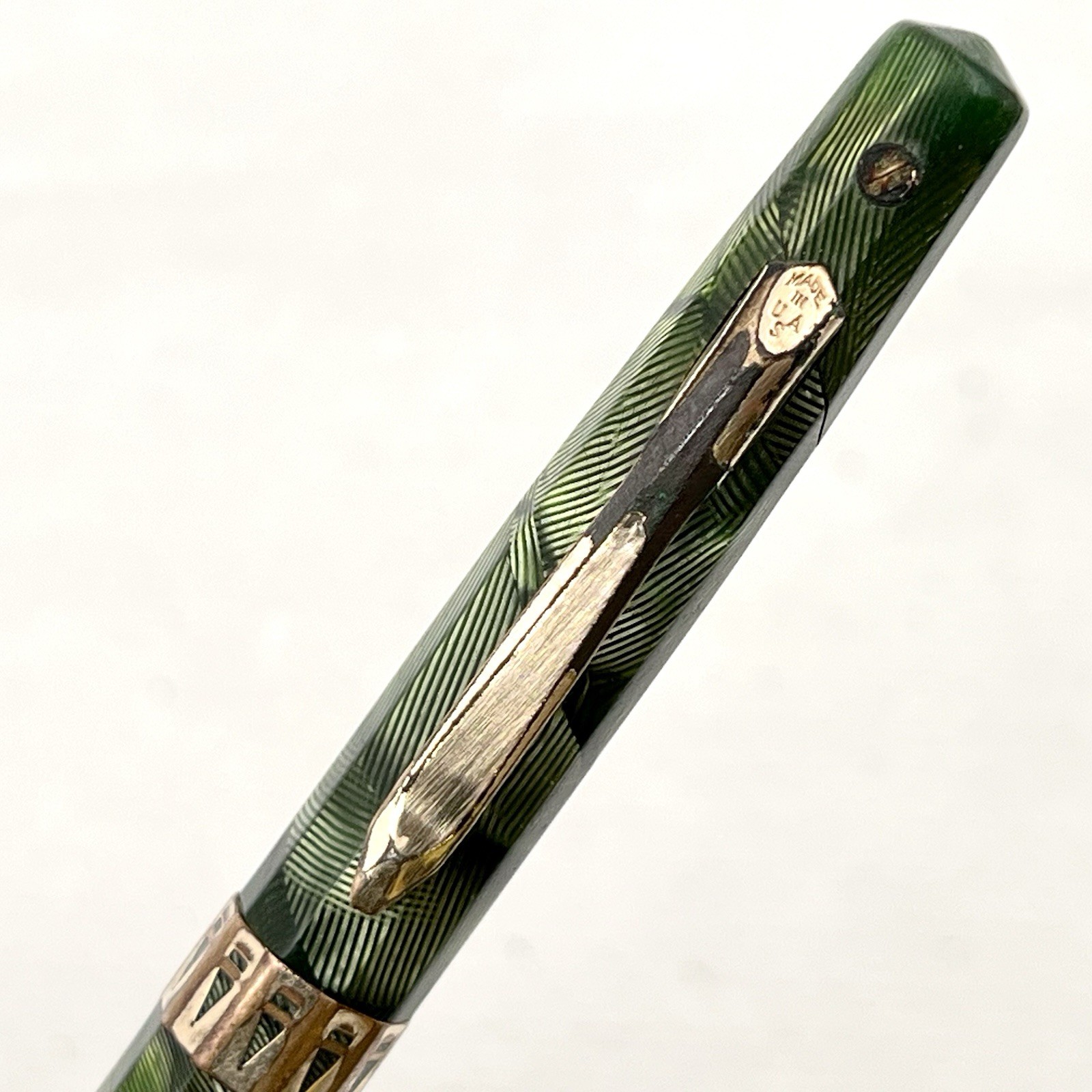 Eversharp Doric Green Shell Mechanical Pencil 5-1/4″ 1.1mm Inscribed PARTS AS IS