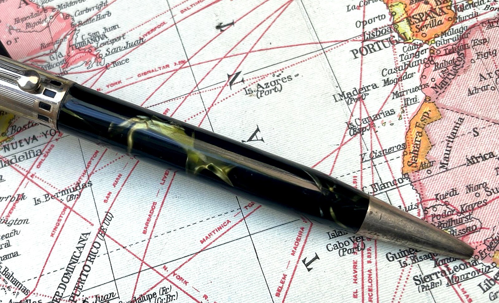 Antique Eversharp Half Coronet Pencil in Marbled Celluloid, USA (CM3194)