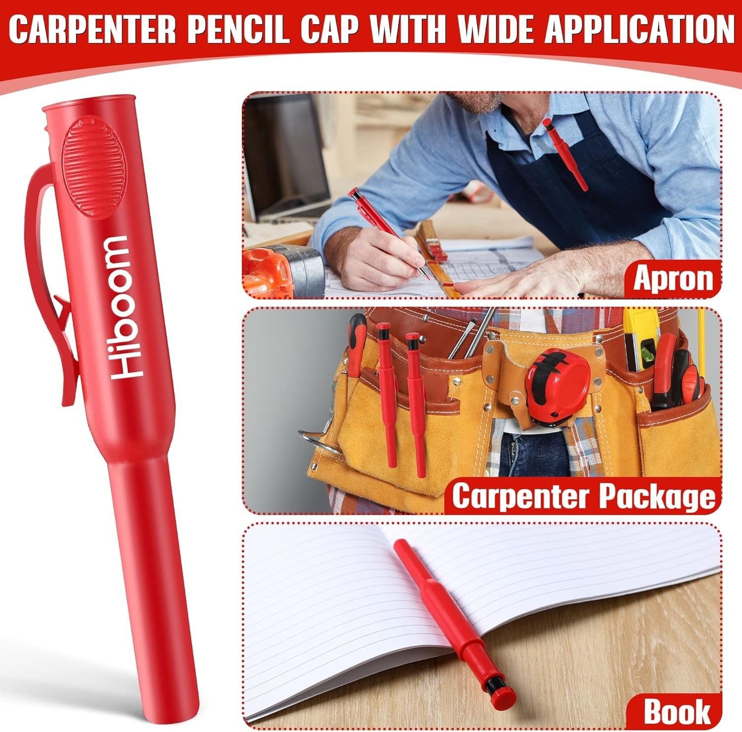 3 Pack Carpenter Pencils Set with 24 Refills, 2.8 mm Carpenters Mechanical Pe…
