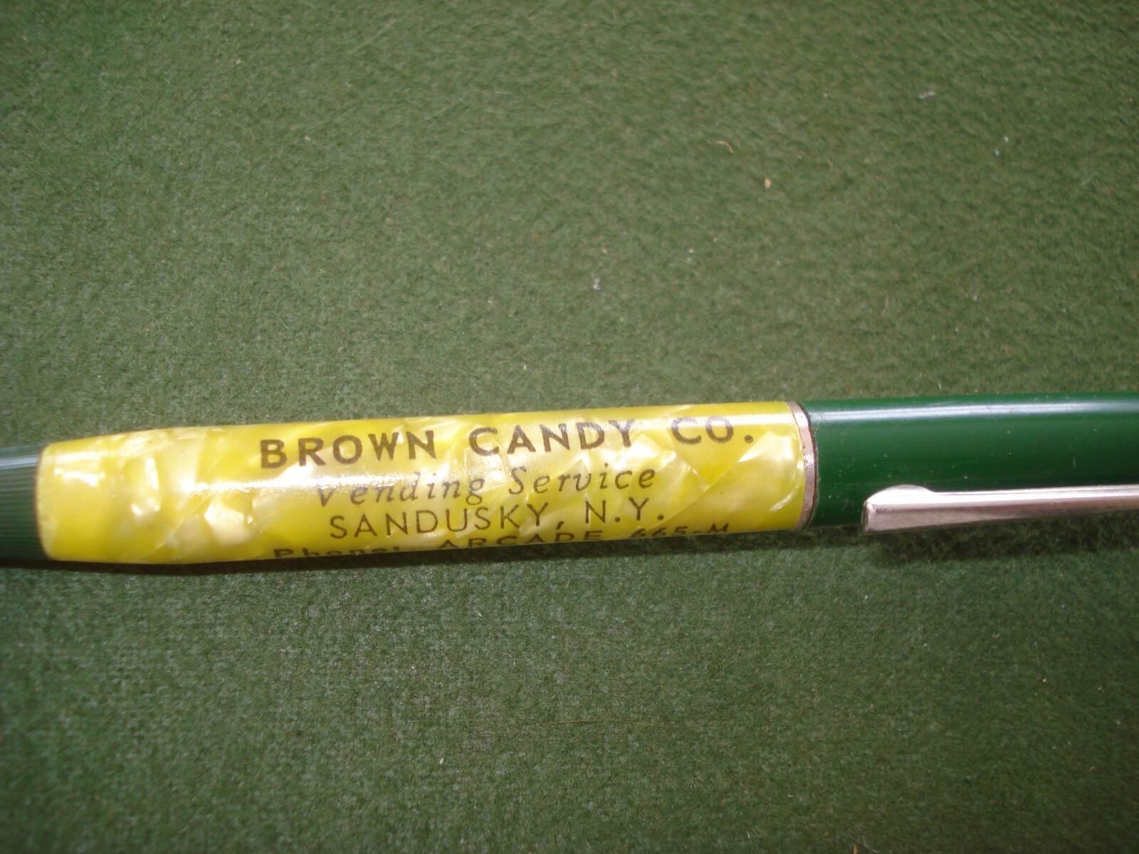 1930’s BROWN CANDY CO, MECHANICAL PENCIL VINTAGE, SANDUSKY, NY