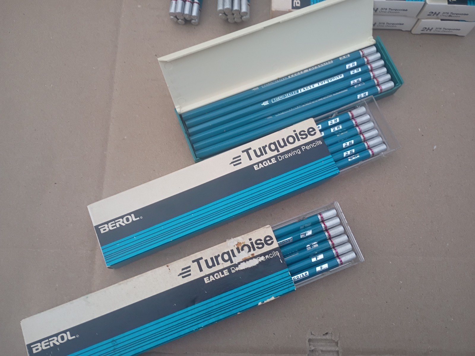 New Unused Berol Eagle Turquoise Drawing Pencil Lot 11 Dozen + 2H F 4H