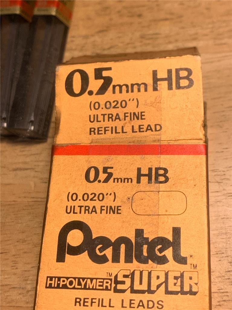 Pentel C505-HB 0.5mm Super Hi-Polymer Lead, Box of 10 Tubes