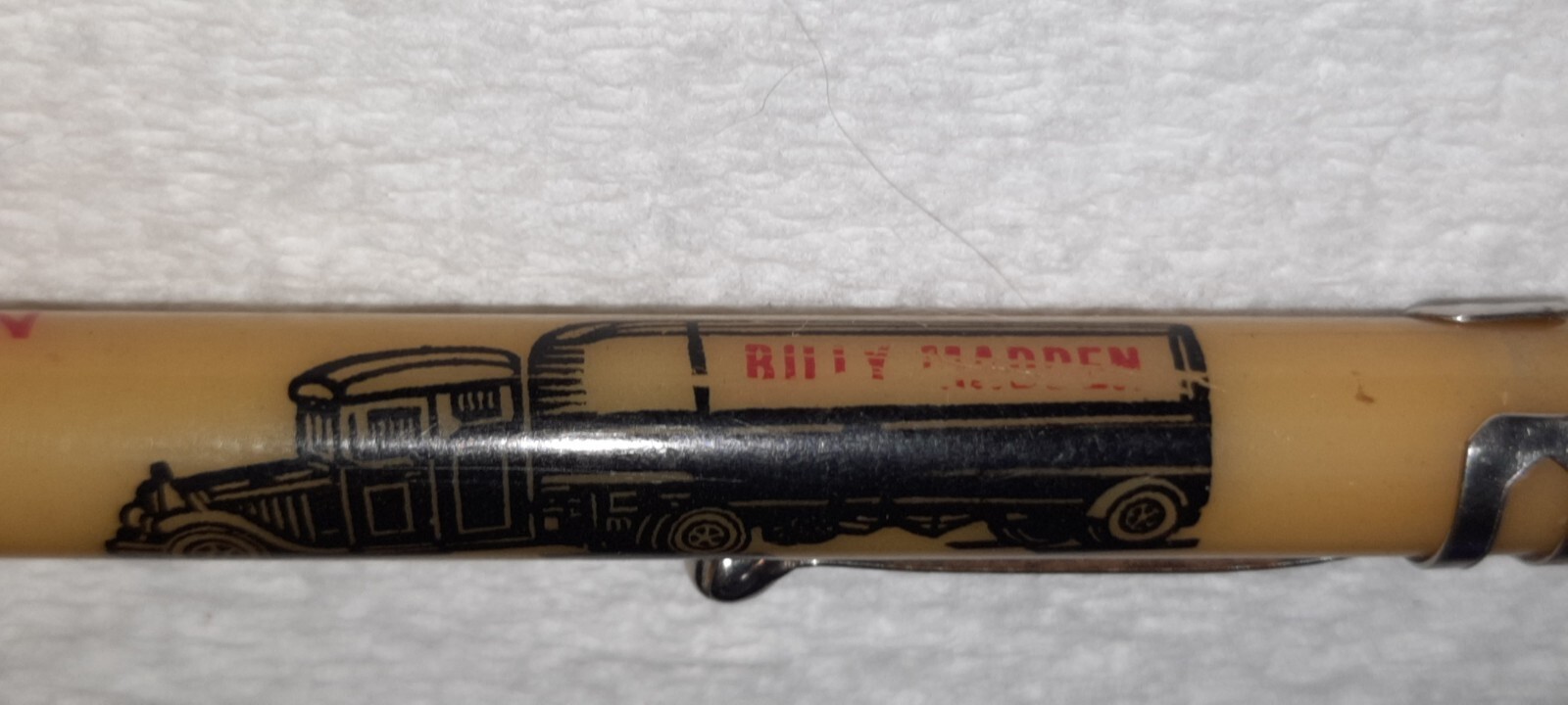 “Billy Madden*YOUR CANDY MAN*Phone 42 S 3*Scottsbluff, Nebr.” Working Pencil