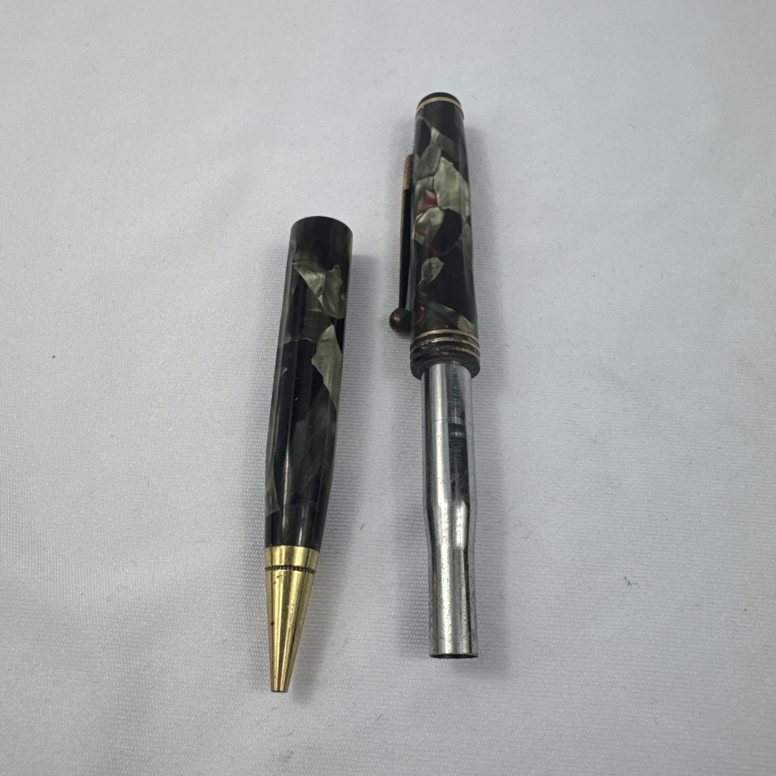 Vintage PARKETTE Made By Parker Mechanical Pen Marbeled Rare Writing Instrument