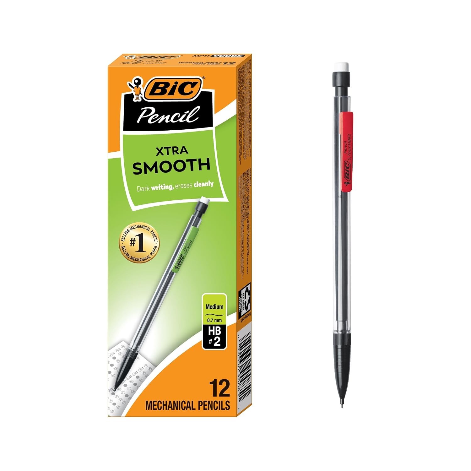 12 Count BIC Xtra-Smooth Medium Point Mechanical Pencils 0.7 mm Lead Writing