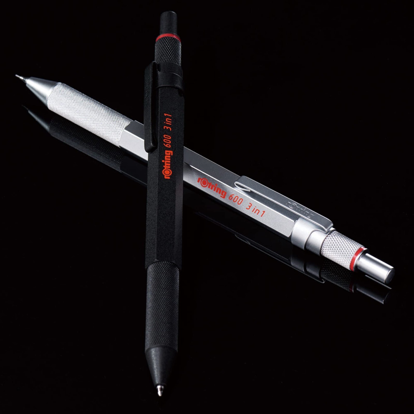 3-in-1 Multicolor Pen & Mechanical Pencil, 2 Ballpoint Tips (Black/Red), 0.5mm P