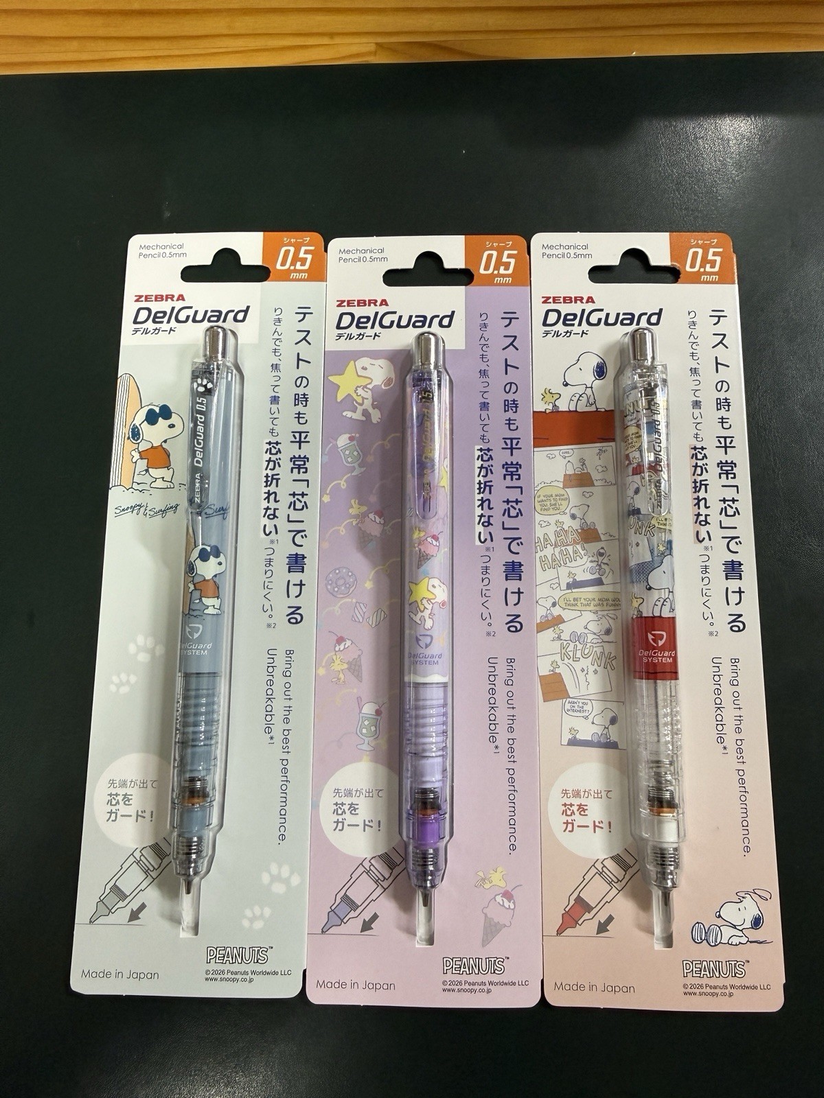 Delguard 0.5mm Snoopy Exciting Stationery Limited Edition 3-Pack Peanuts
