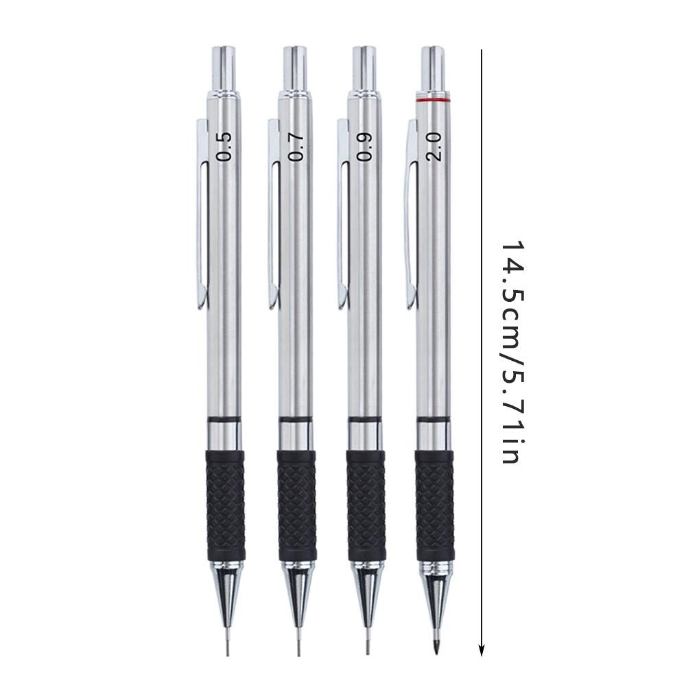 Automatic Metal Mechanical Pencil Set Drawing Multi Size Leads