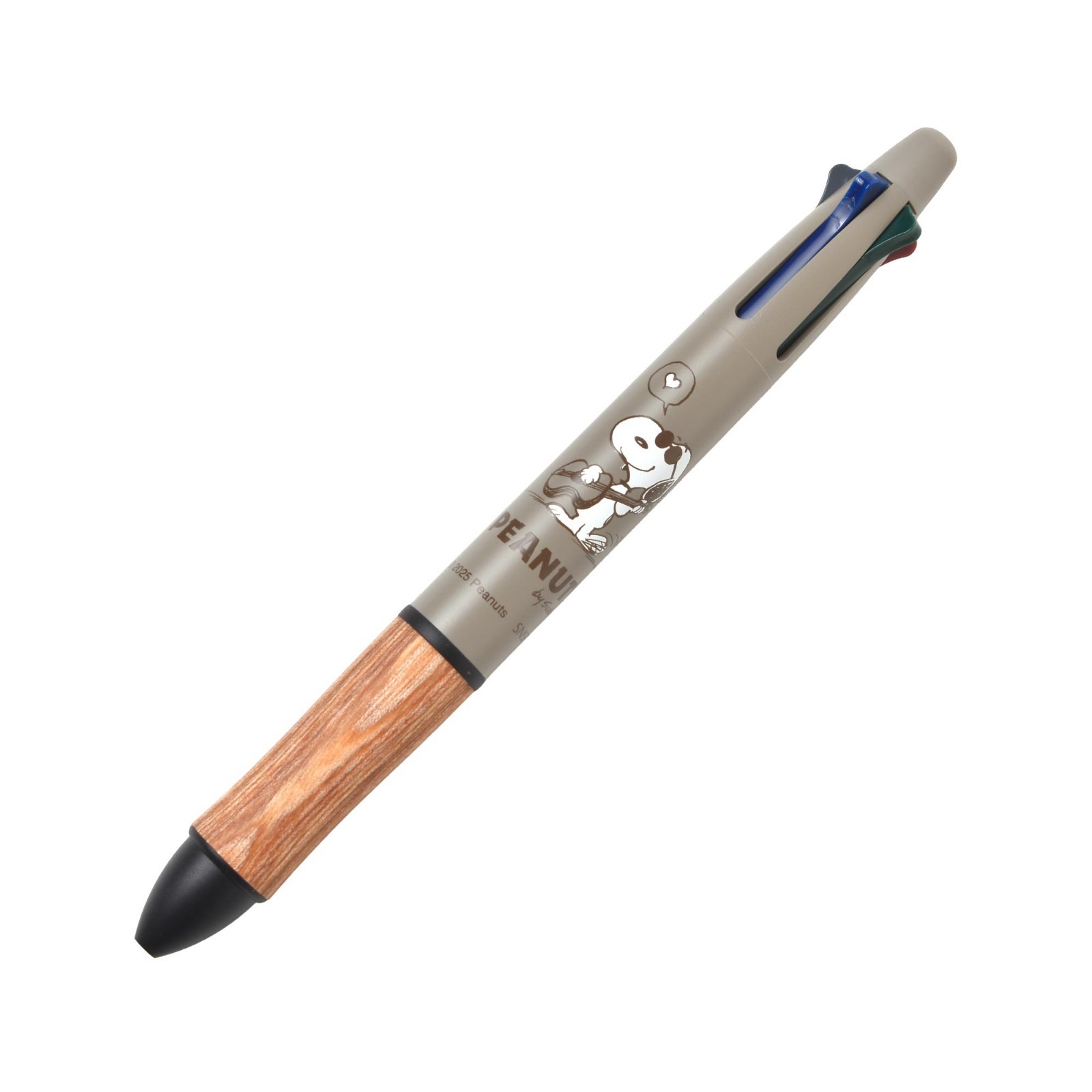 2pcs Set Snoopy DelGuard 0.5mm Mechanical Pencil & Multi Pen Wood Grip Japan