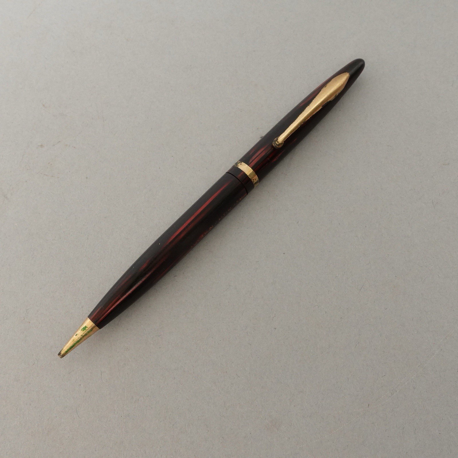 Vtg Sheaffer Balance 400 Mechanical Twist Pencil Carmine Red Striated 1930s