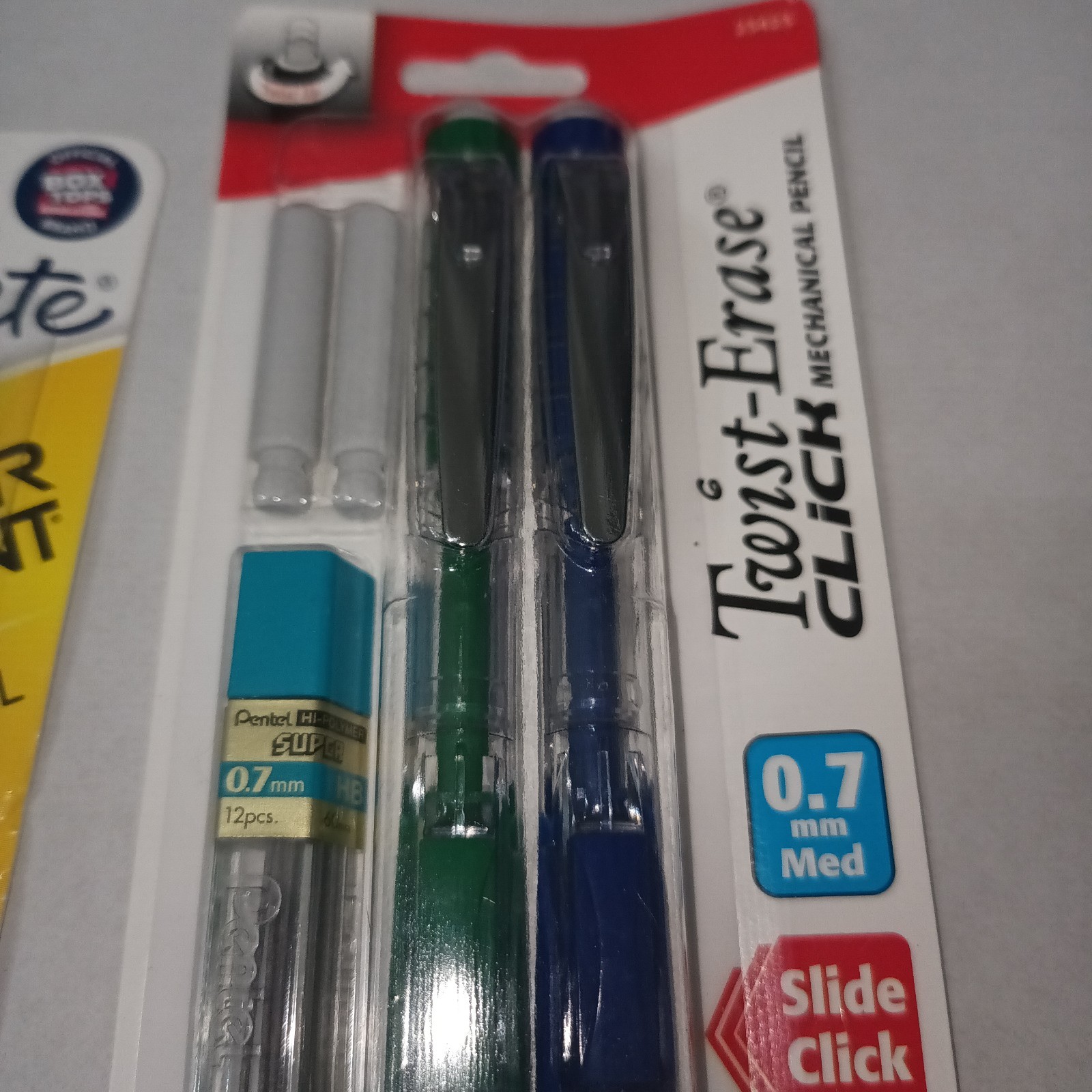 Lot Of 2 Pack Of 2 Mechanical Pencils Each With Erasers And Refills .7mm Pentel