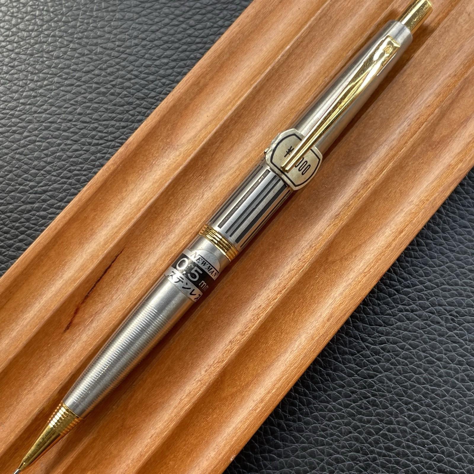 Newman Mechanical Pencil Etched Stainless Steel Barrel 0.5 mm Made in Japan
