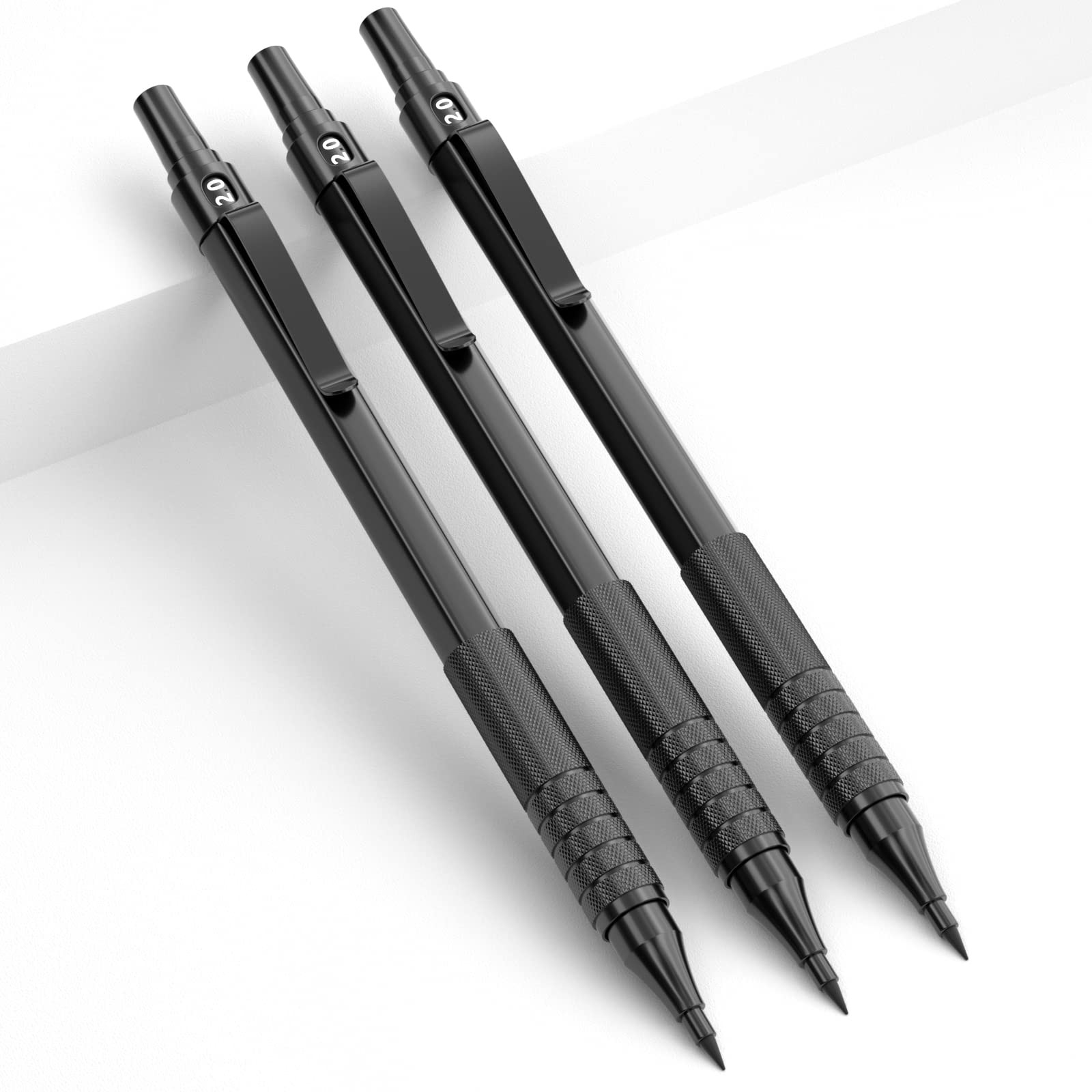 Nicpro Black Metal 2.0 Mechanical Pencil Set with mm in black,