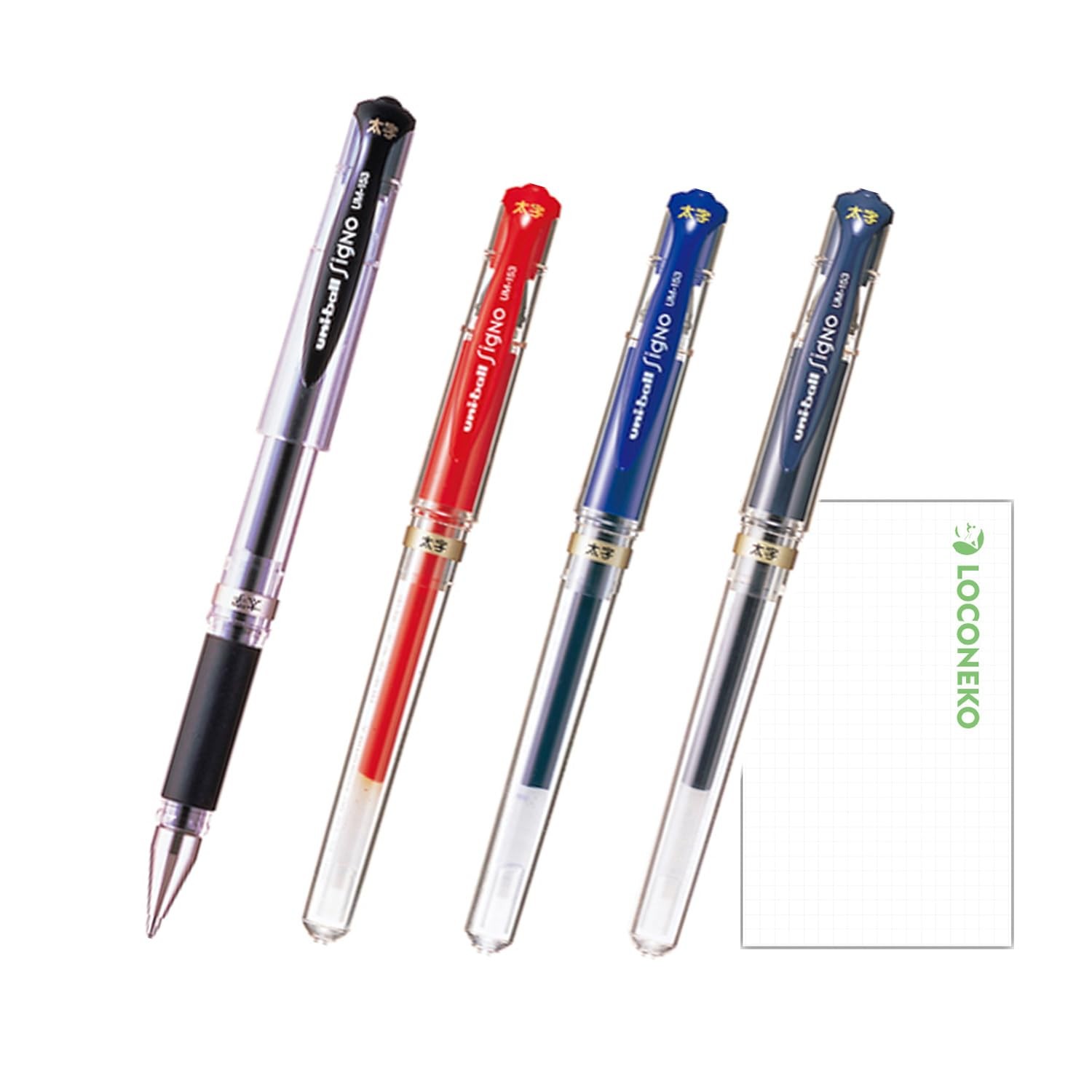 Mitsubishi Pencil Uni-ball Signo 1.0mm Black, Red, Blue, Blue-Black 4-color set