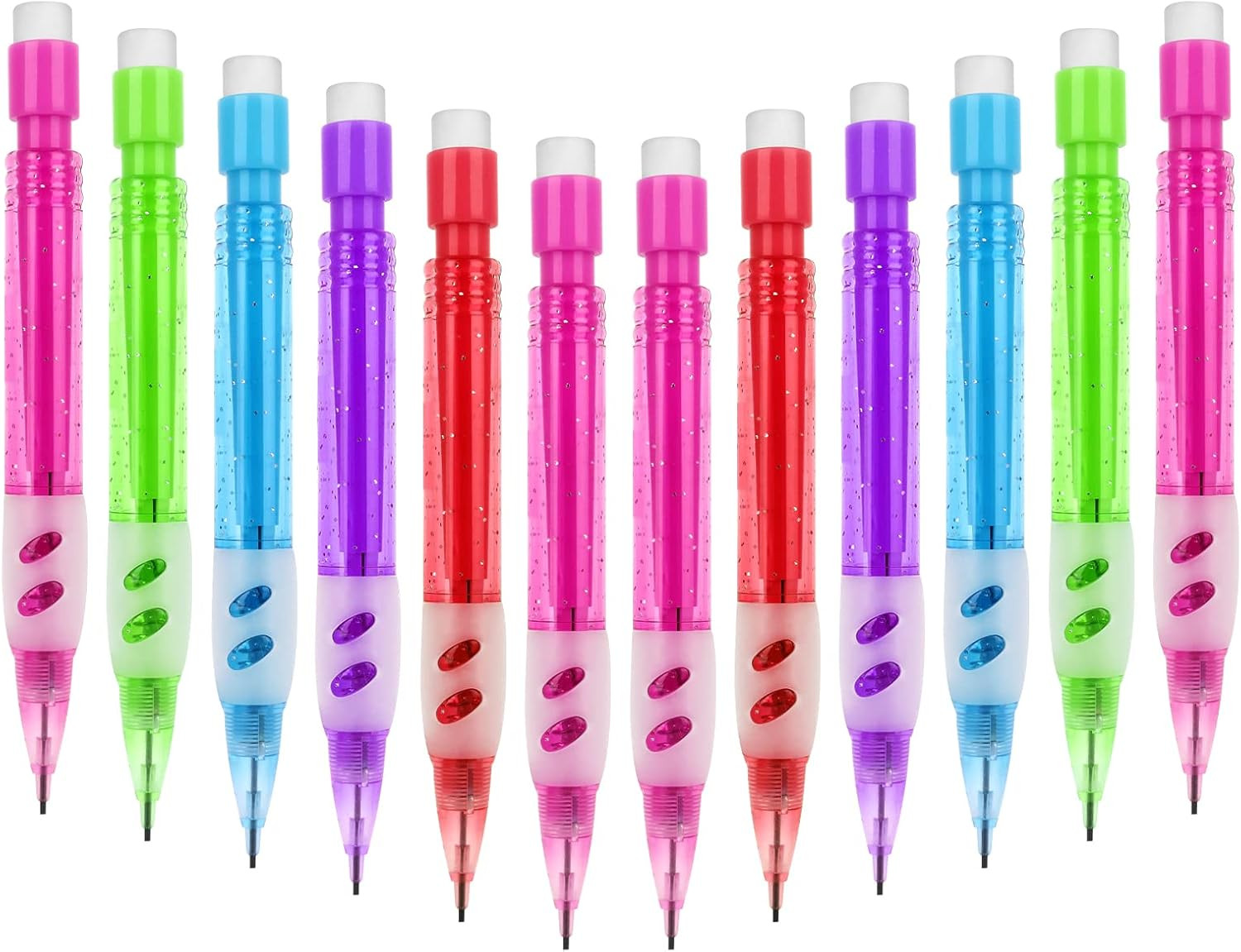 ® 12 Pcs Mini Mechanical Pencils 0.7 Mm Automatic Pencils with Erasers Small Pen
