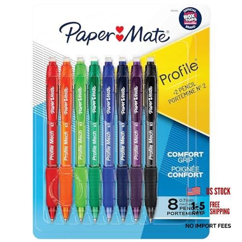 Paper Mate Profile Mech Mechanical Pencils, 0.7mm #2 Pencil 1 Count (Pack of 8)