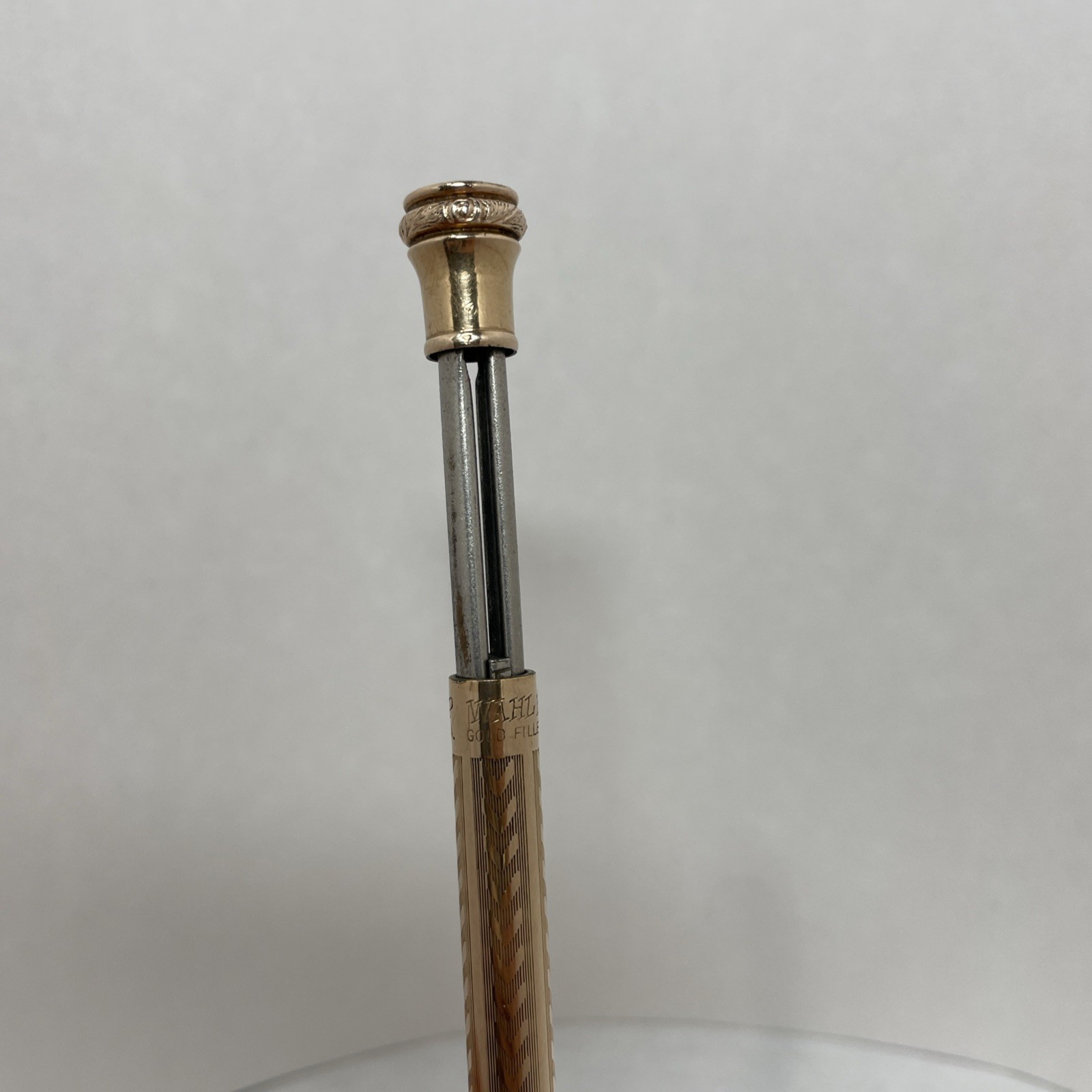 Wahl Eversharp Gold Filled Mechanical Pencil 1930 Herringbone Art Deco Inscribed