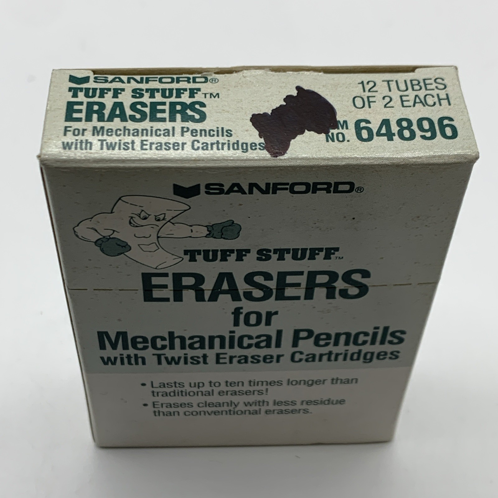 Sanford Tuff Stuff Mechanical Pencil Twist Eraser Refills 12 Tubes In Box