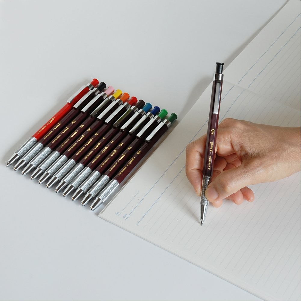 Japanese 4B Lead Drop Holder Pencil with Roulette Grip 2.0mm Stationery