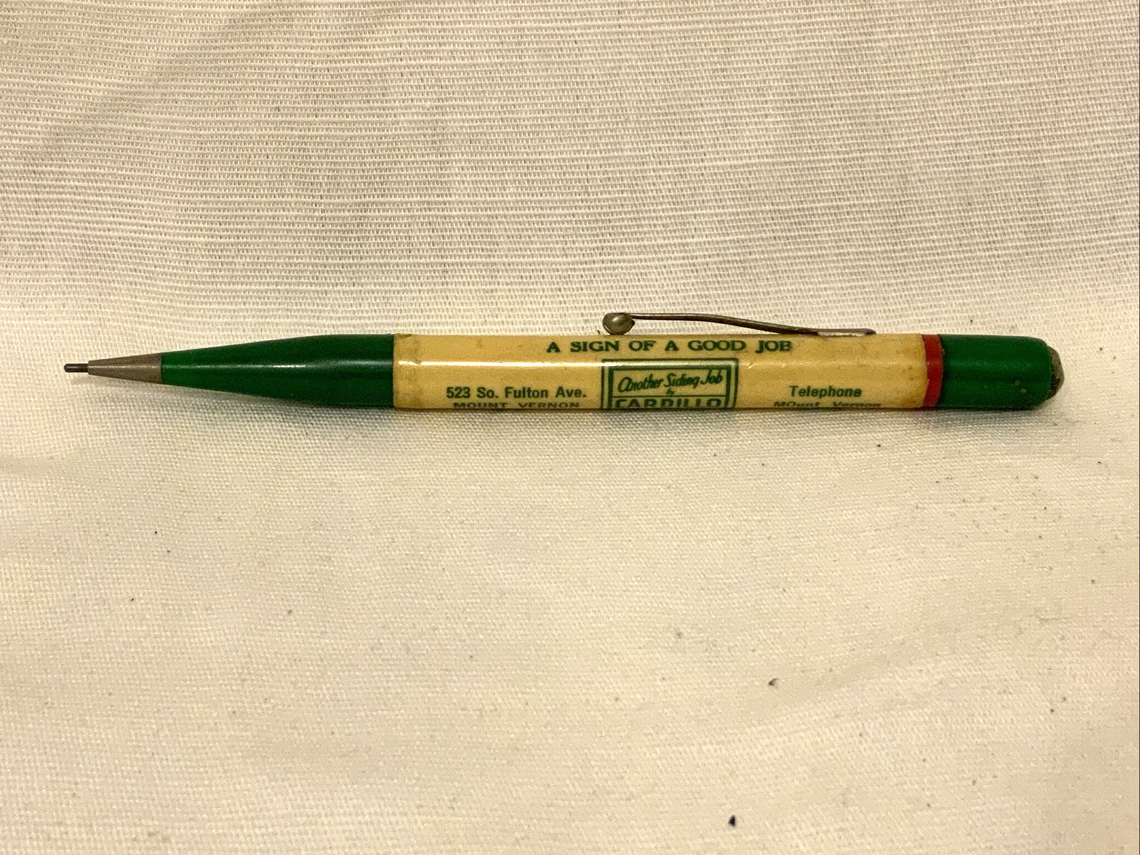 Cardillo Roofing & Siding Co. Mt. Vernon NY Vintage Mechanical Pencil
