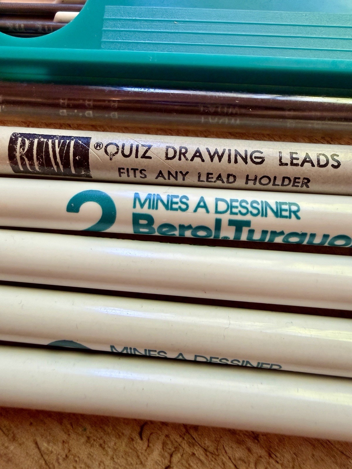 Vintage Berol Eagle Turquoise 2375 Drafting Lead Lot w/ Tubes 6H 2H H B HB F 2B
