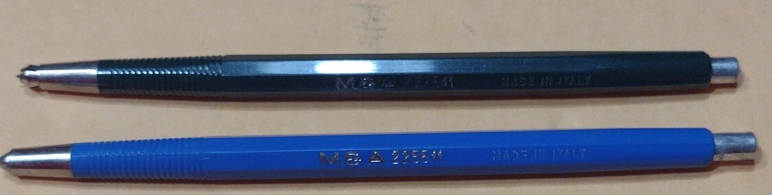 Lot Of 2 M & A 225511 Mechanical Pencils Blue & Green Retro Vintage Rare Italy